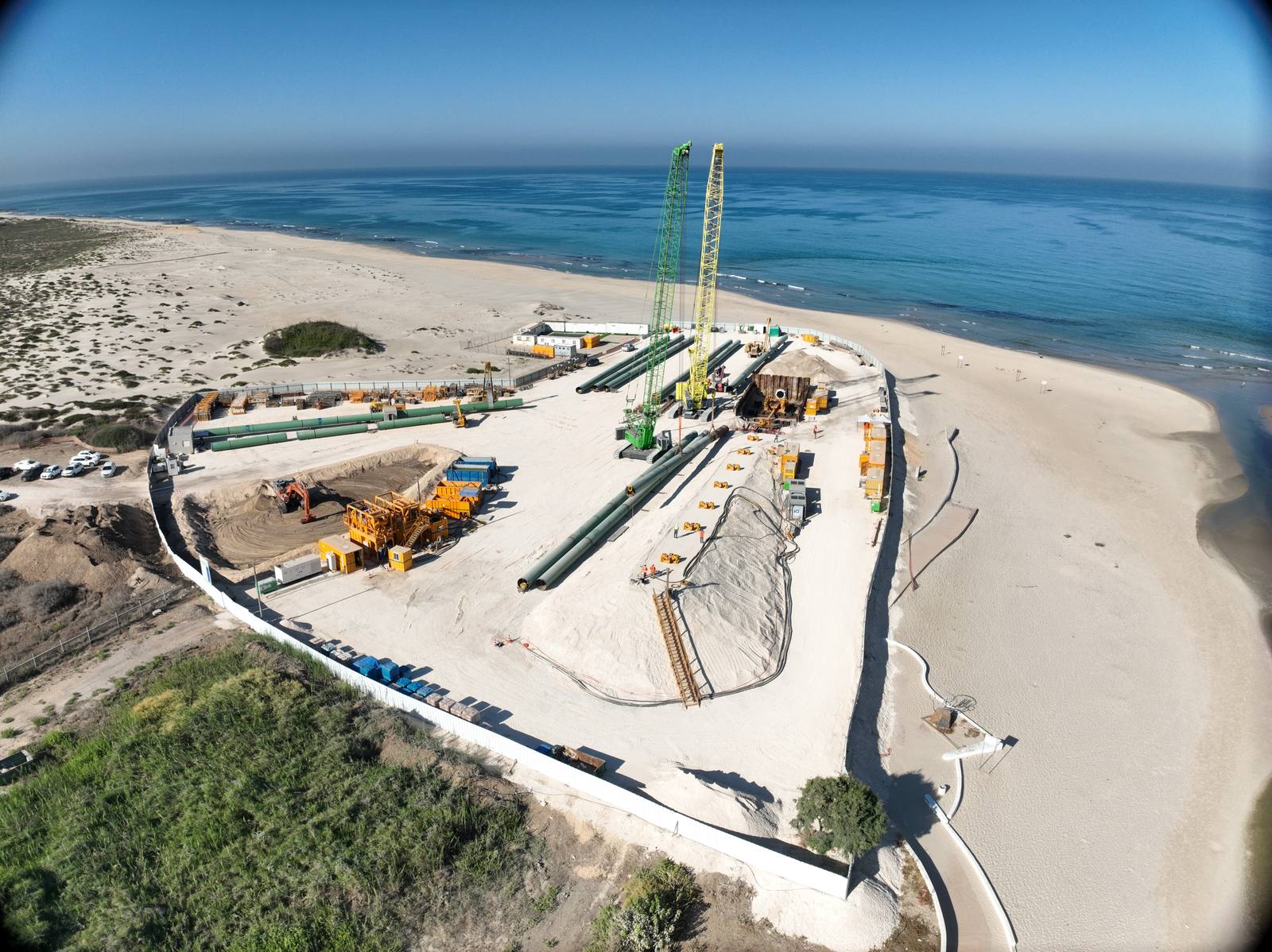 Hadera onshore worksite setup — HHTP project